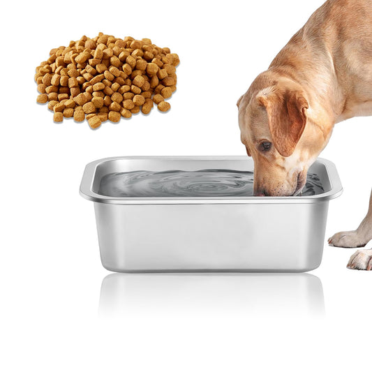 Plato para Perro de Acero Inoxidable 4.7 Litros Gran Capacidad para Perros Medianos y Grandes