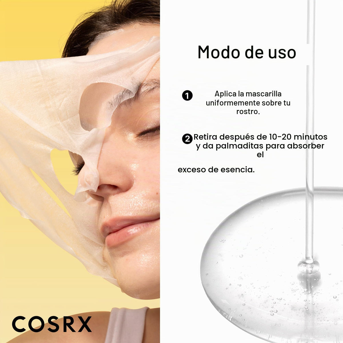 COSRX Máscara avanzada de caracol Mucin con hoja de alimentación de 10 hojas, 35.000 ppm de filtro de secreción de caracol | Cuidado de la piel coreana, hidratante, hidratante