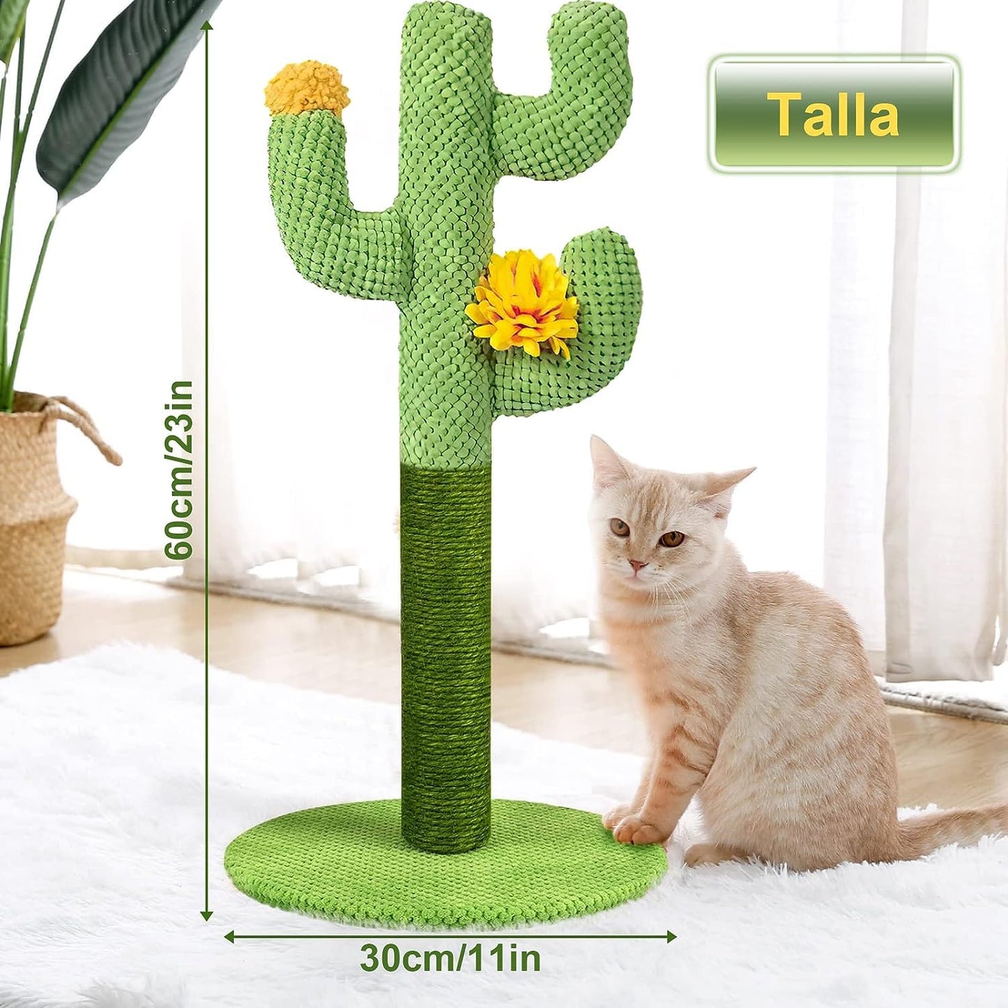 Poste Rascador para Gatos Cactus Grande para Interior