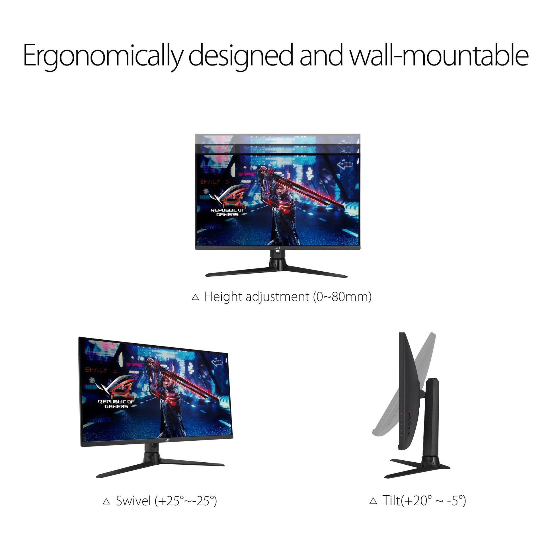 Asus Monitor Gamer ROG Strix XG32AQ, 32", WQHD 2560x 1440, IPS, 175Hz OC, 1 ms GTG, Compatible con NVIDIA G-Sync, Overdrive Variable, DisplayHDR 600