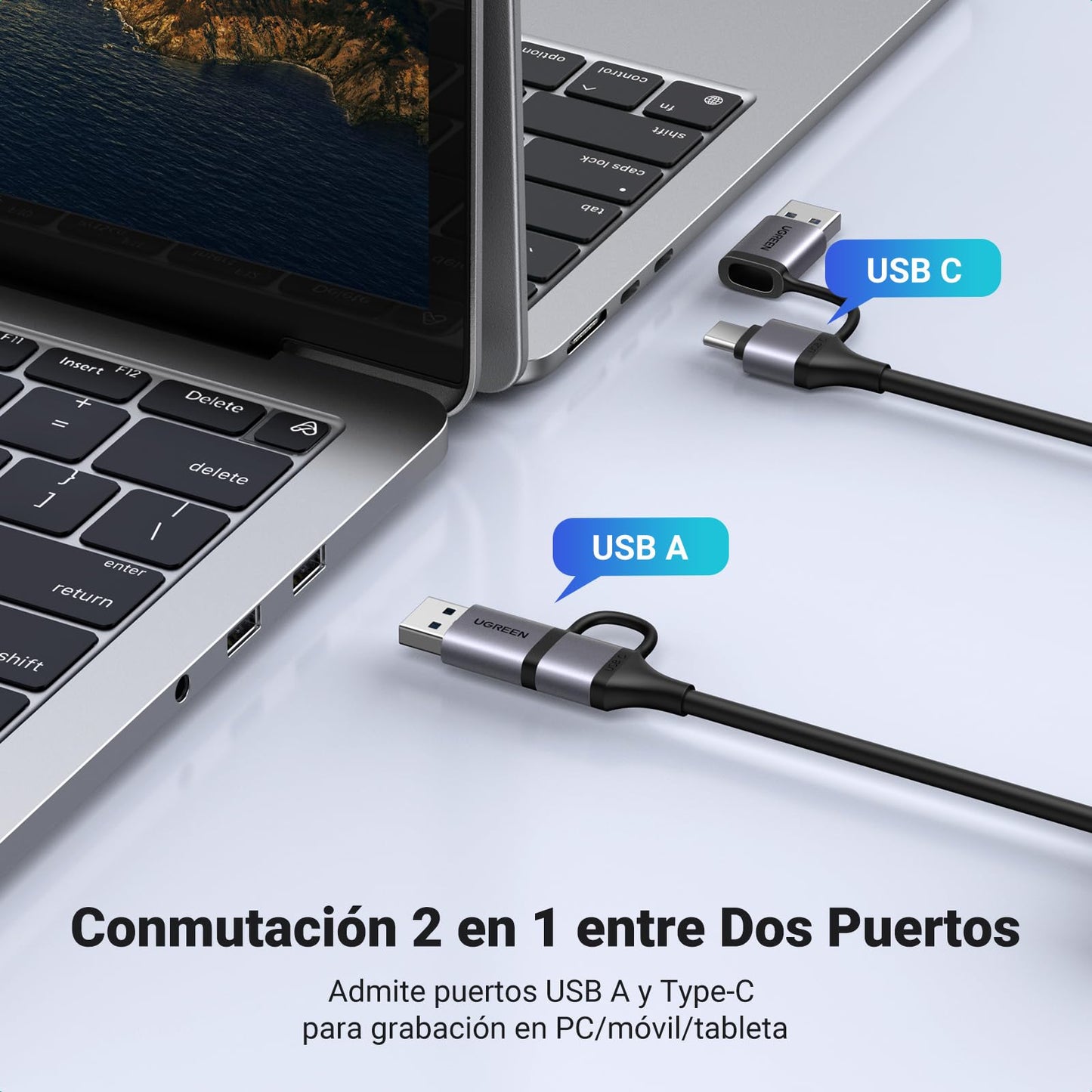 UGREEN 4K Capturadora de Video HDMI, 2K@30Hz 1080P@60fps Grabación de Juegos Passthrough Loop-out para Transmisión, Compatible con Switch 2, PS5, Xbox, PC, Mac