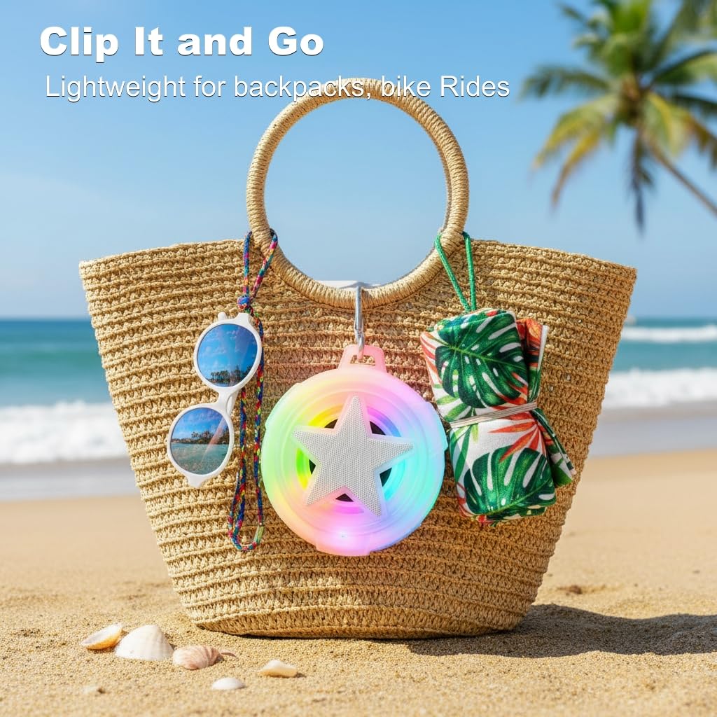 EBODA - Altavoz de ducha Bluetooth IP67 impermeable portátil, flotante, tarjeta TF, pequeño altavoz al aire última intervensión con luz LED para bicicleta, playa, tabla de remo, kayak, regalos para