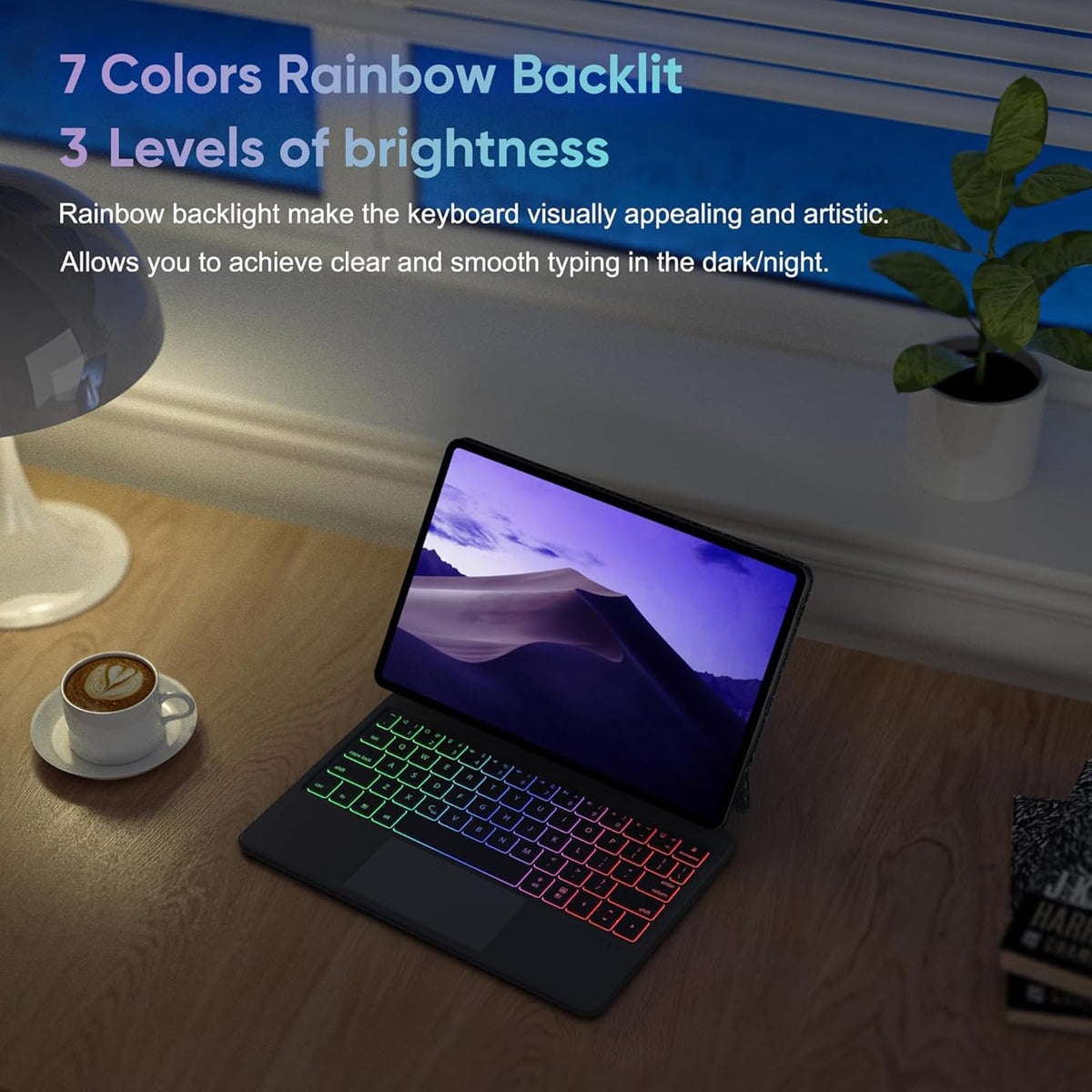 Teclado Retroiluminado zienstar Negro con Trackpad para Samsung Galaxy Tab S10 Lite/FE/S9 FE/S9/S8/S7