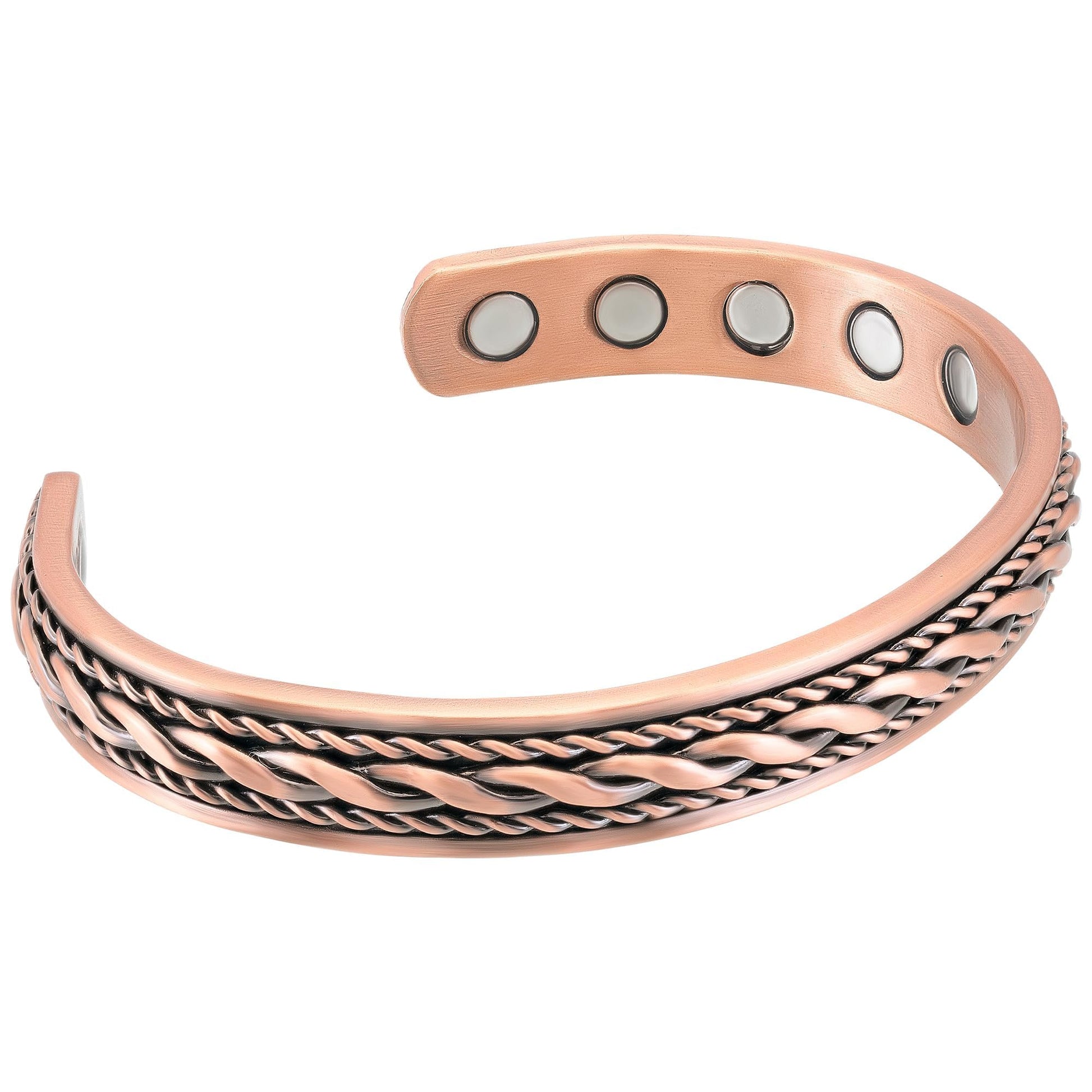 MagnetRX® - Pulsera de cobre para mujer, eficaz 99.9% cobre puro, pulseras de terapia magnética para mujer, pulsera ajustable de cobre (alambre de cobre incrustado)