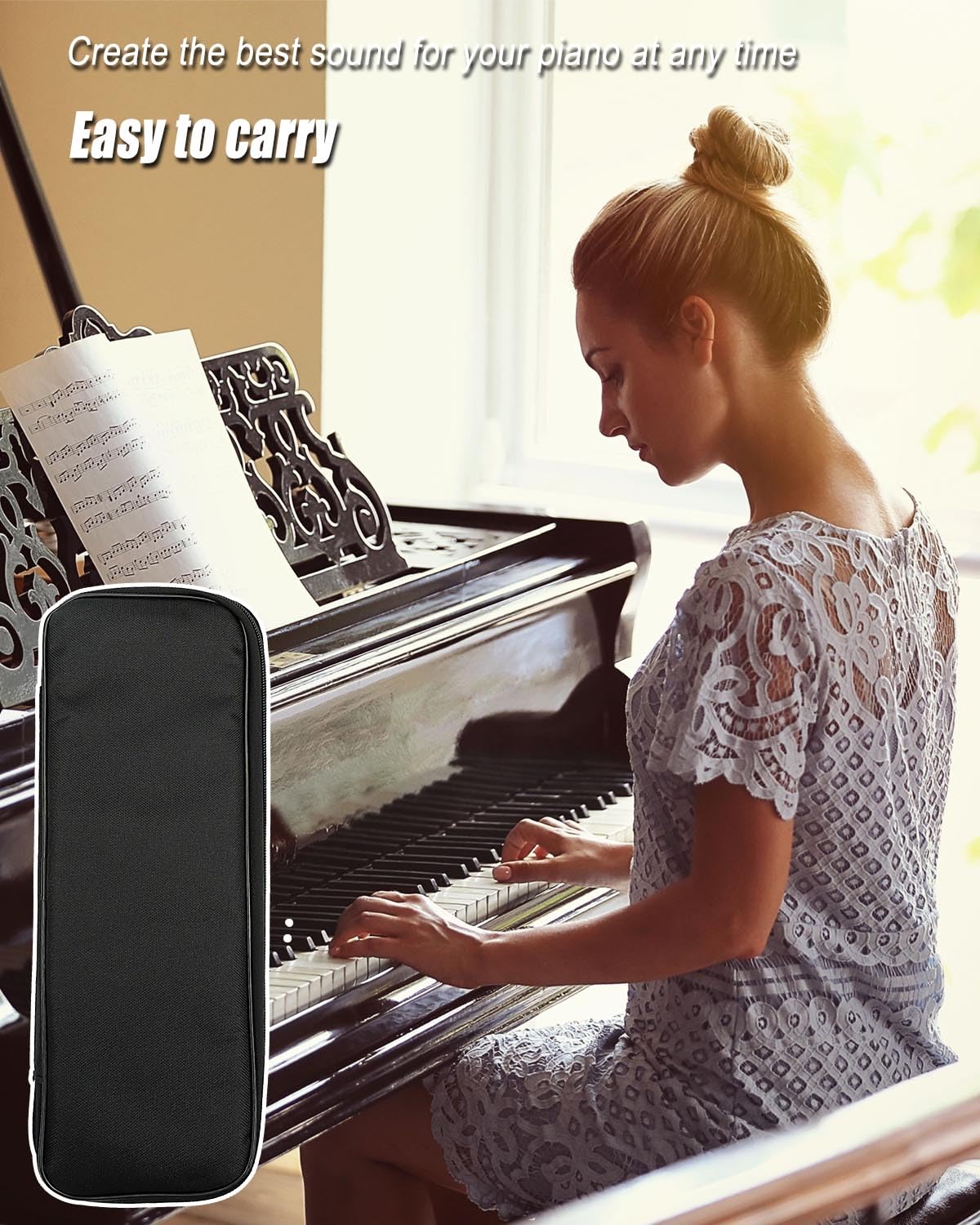 Vaticas - Juego de 10 piezas de afinación de piano profesional para afinar piano, herramientas de silencio, llave de afinación de piano con funda para principiante, afinador profesional