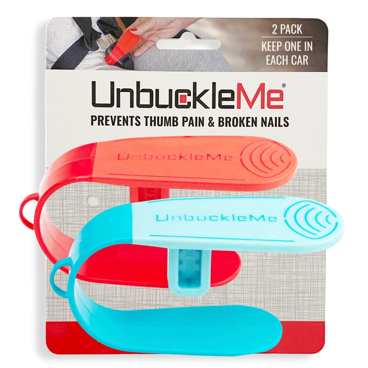 UnbuckleMe Herramienta de Liberación de Hebilla del Asiento de Coche (Como se Vio en El Foso de los Tiburones) - Ayuda Fácil para Abrir para Artritis, Uñas Largas, Niños Mayores - Botón Pulsador para
