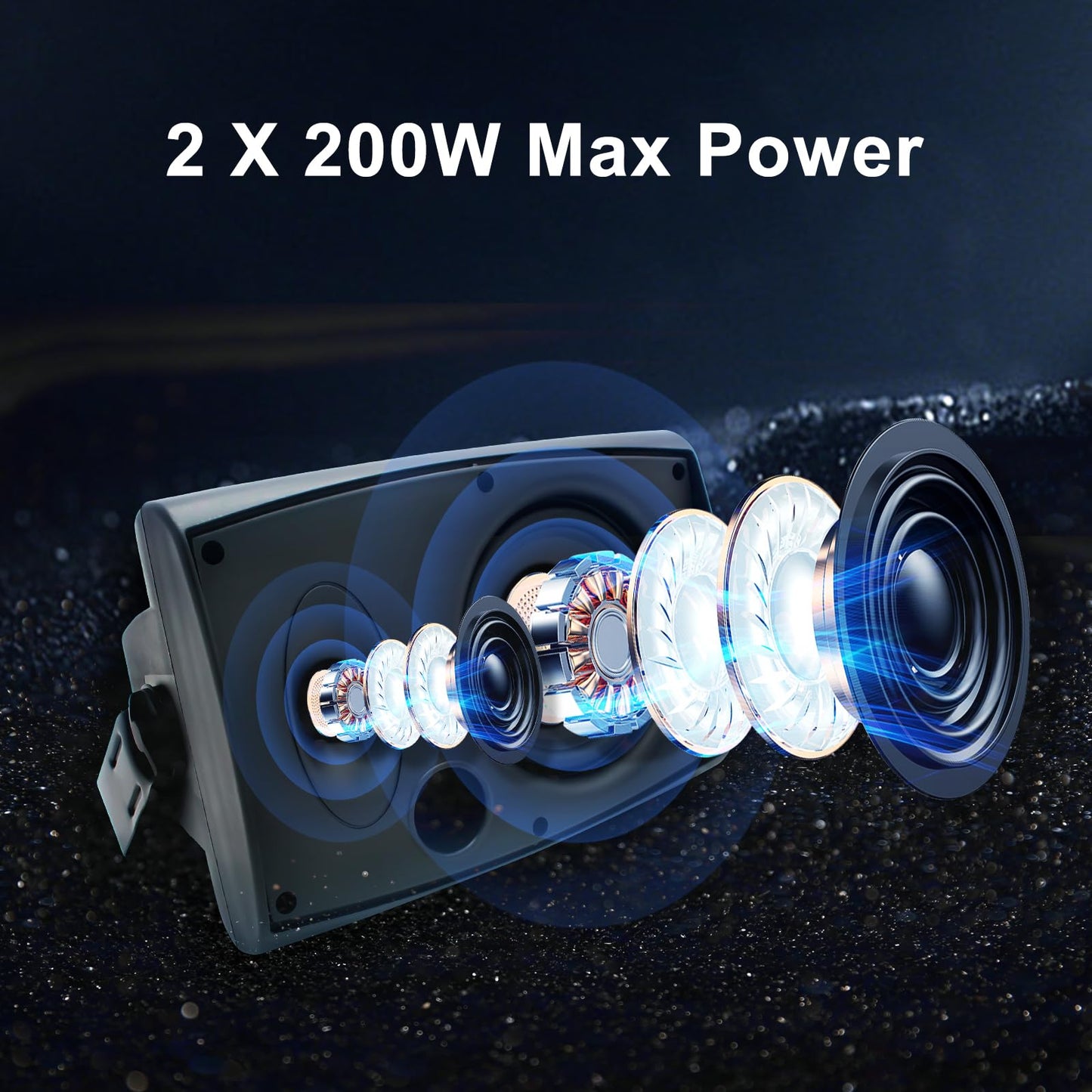 STUDIOFINIX - Altavoces para exteriores de 6.5 pulgadas y 400 W con cable, impermeables, pasivos con graves potentes, altavoces de montaje en pared para patio, jardín, piscina, hogar, (par), color