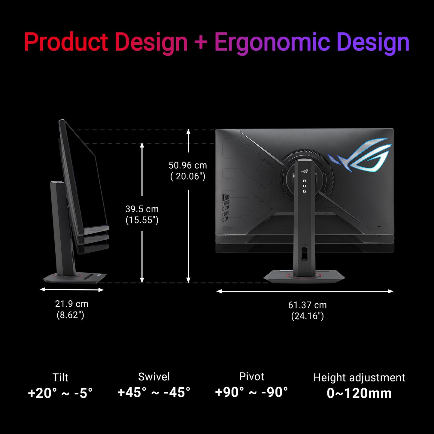 ASUS ROG Strix Monitor para juegos 4K HDR USB-C de 27 pulgadas (XG27UCG) – UHD (3840 x 2160) modo dual (4K 160Hz o FHD 320Hz), 1ms, IPS rápido, sincronización de desenfoque de movimiento bajo extremo,