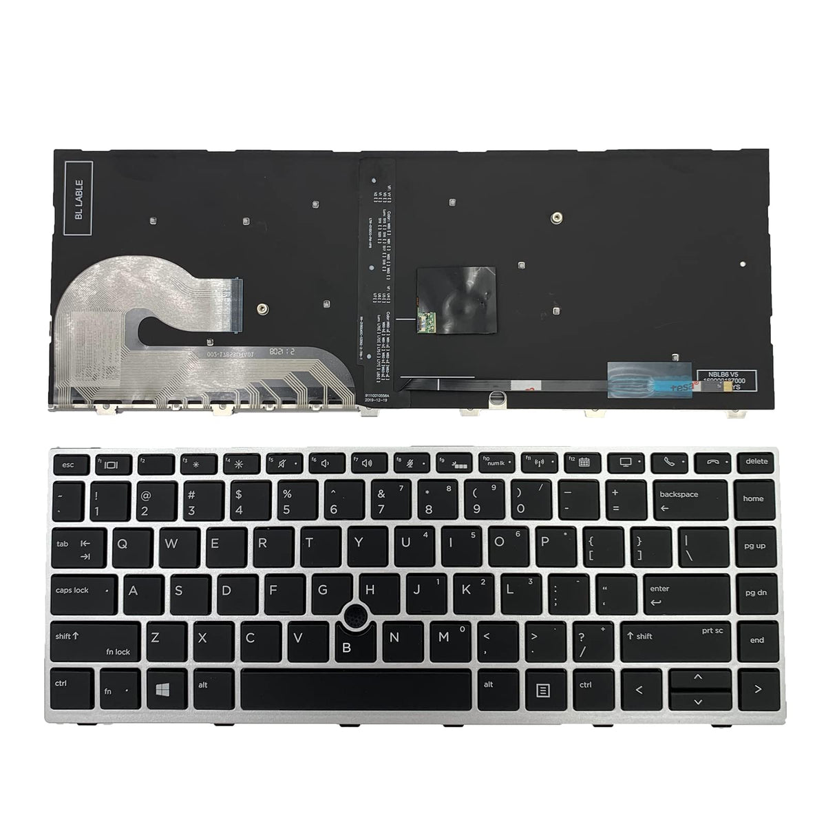 Teclado Repuesto Tiugochr Negro Retroiluminación para Portátil HP Elitebook 840 G5 G6 745 G5