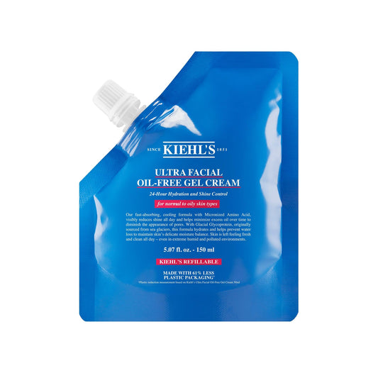 Kiehl's Ultra Facial Oil-Free Gel Cream, Gel Hidratante Refrescante que Reduce el Brillo, Para Pieles Grasas a Normales, Hidrata Durante 24 Horas, Sin Alcohol, Refill de 150 ml