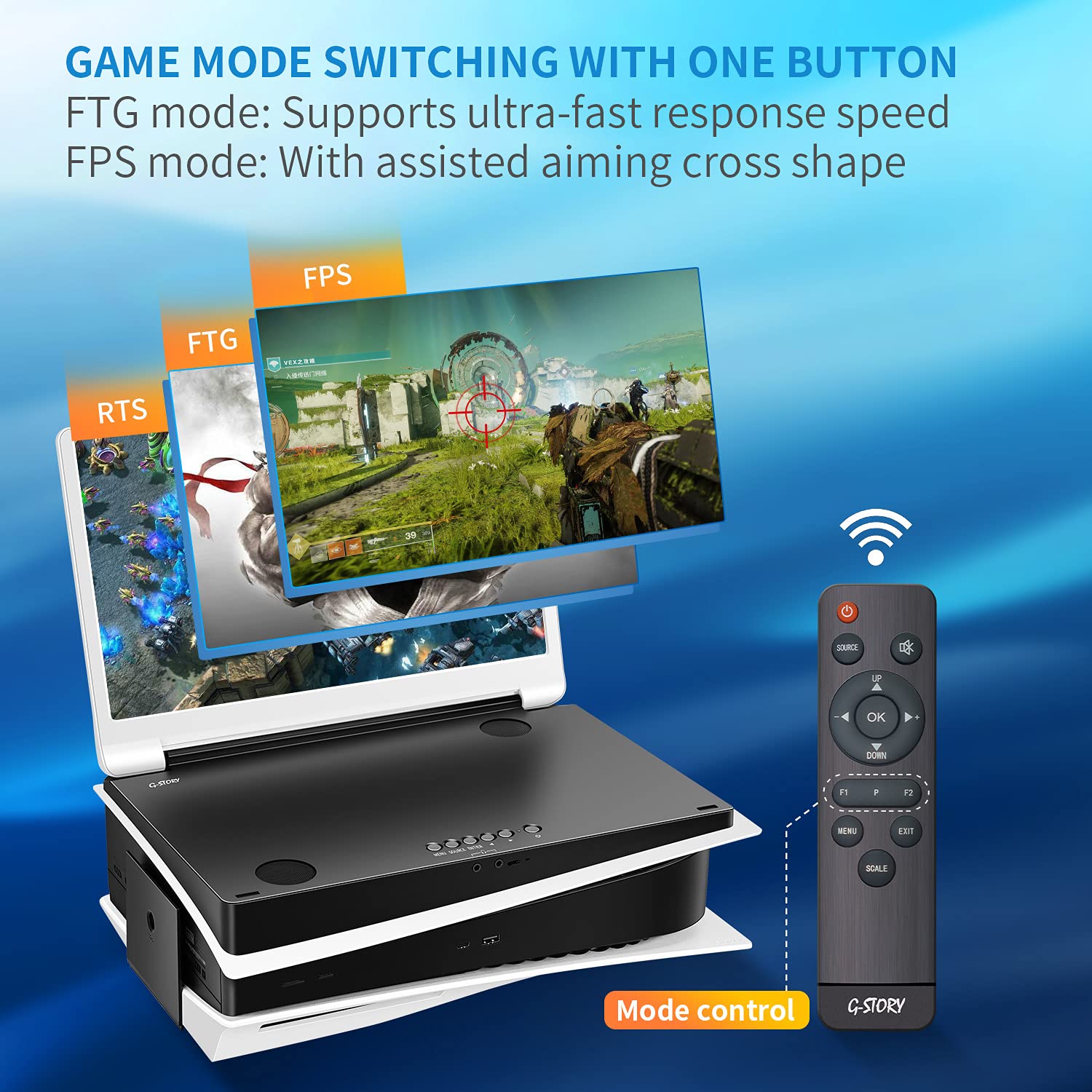 G-Story 15.6" Inch IPS 4k 60Hz Portable Monitor Gaming Display Integrated with PS5(Not Included) 3840×2160 with 2 HDMI Ports,FreeSync,Built-in 2 of Multimedia Stereo Speaker,UL
