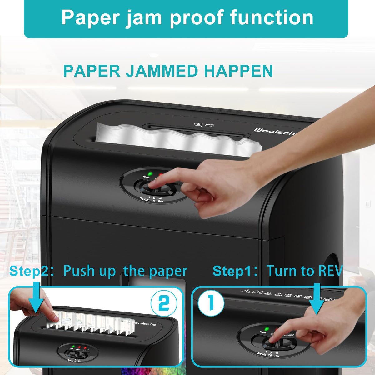 Destructora de Papel Microcorte 10 Hojas Negra con Cesto Extraíble para Oficina