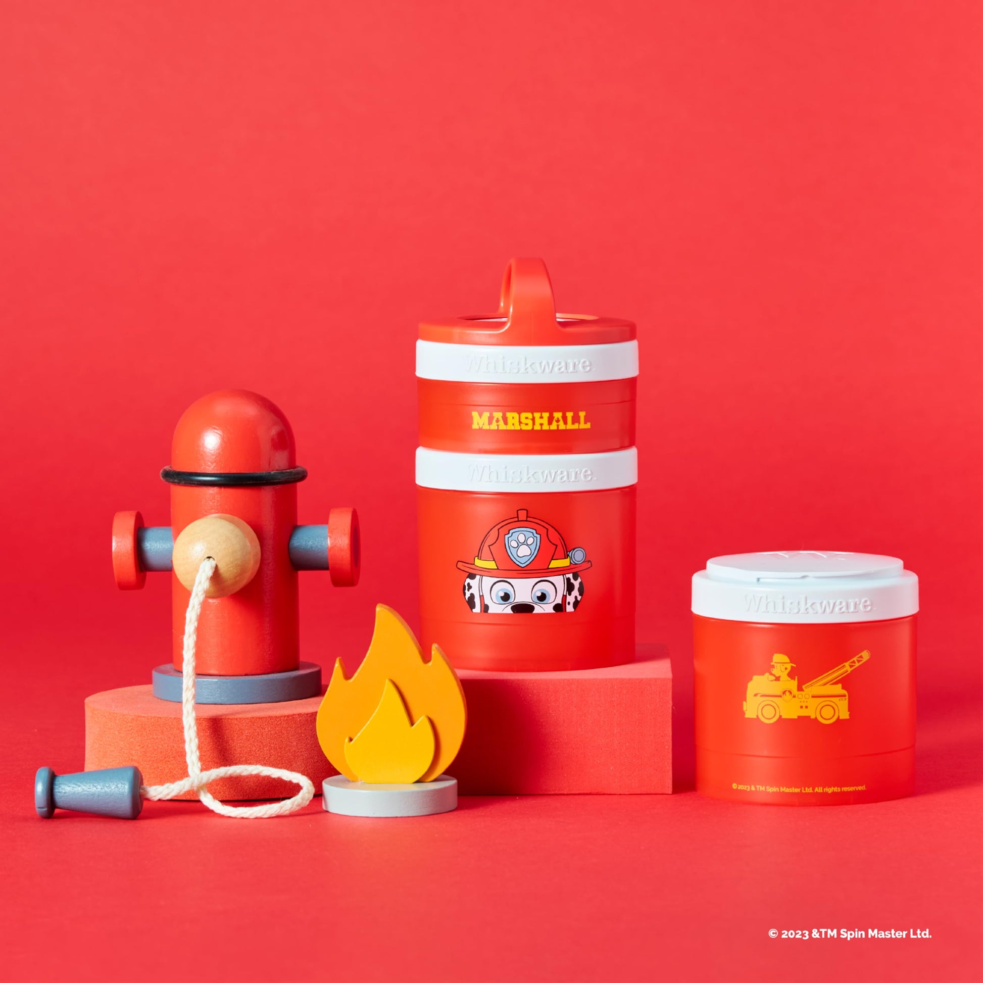 Whiskware Paw Patrol - Recipientes apilables para bebés, niños y niños, 3 tazas apilables para aperitivos para la escuela y los viajes, apto para fórmulas, apto para portavasos