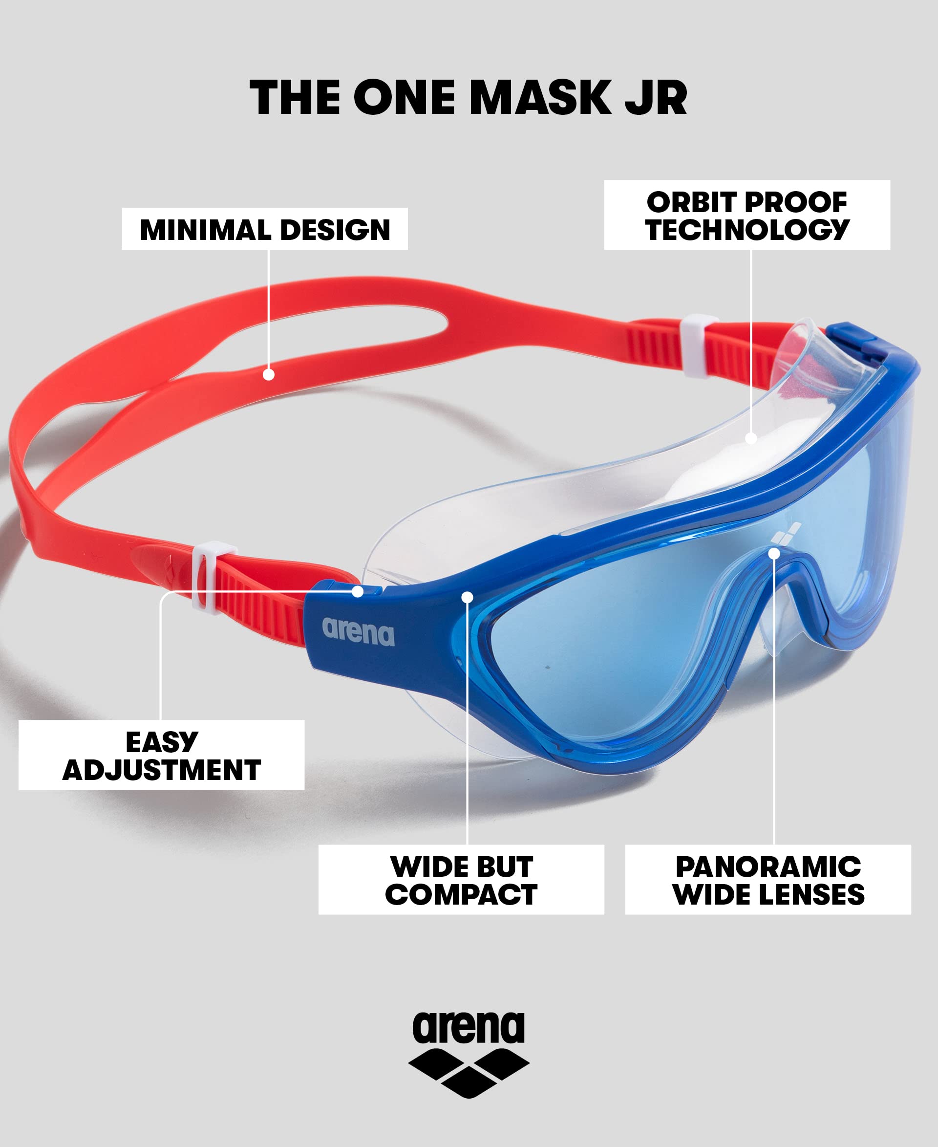 Arena The One Mask Jr Youth - anteojos de natación para niños y niñas, Rosa/Violeta