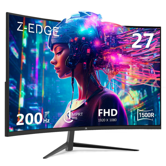 Monitor Curvado Z-Edge Negro 27 Pulgadas FHD 1080P 200Hz para Juegos