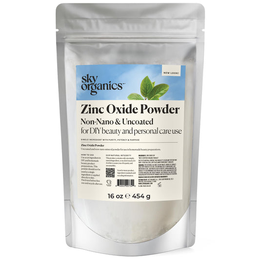 Sky Organics Óxido de Zinc en Polvo 16oz | Sin Revestimiento y Non-Nano | 100% Puro Grado Cosmético