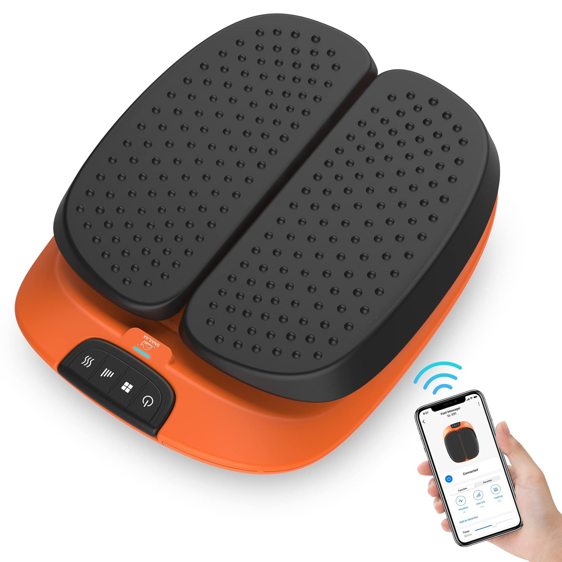 Masajeador de Pies Snailax Vibración y Calor Control de Aplicaciones Ajustable para Circulación y Fascitis Plantar