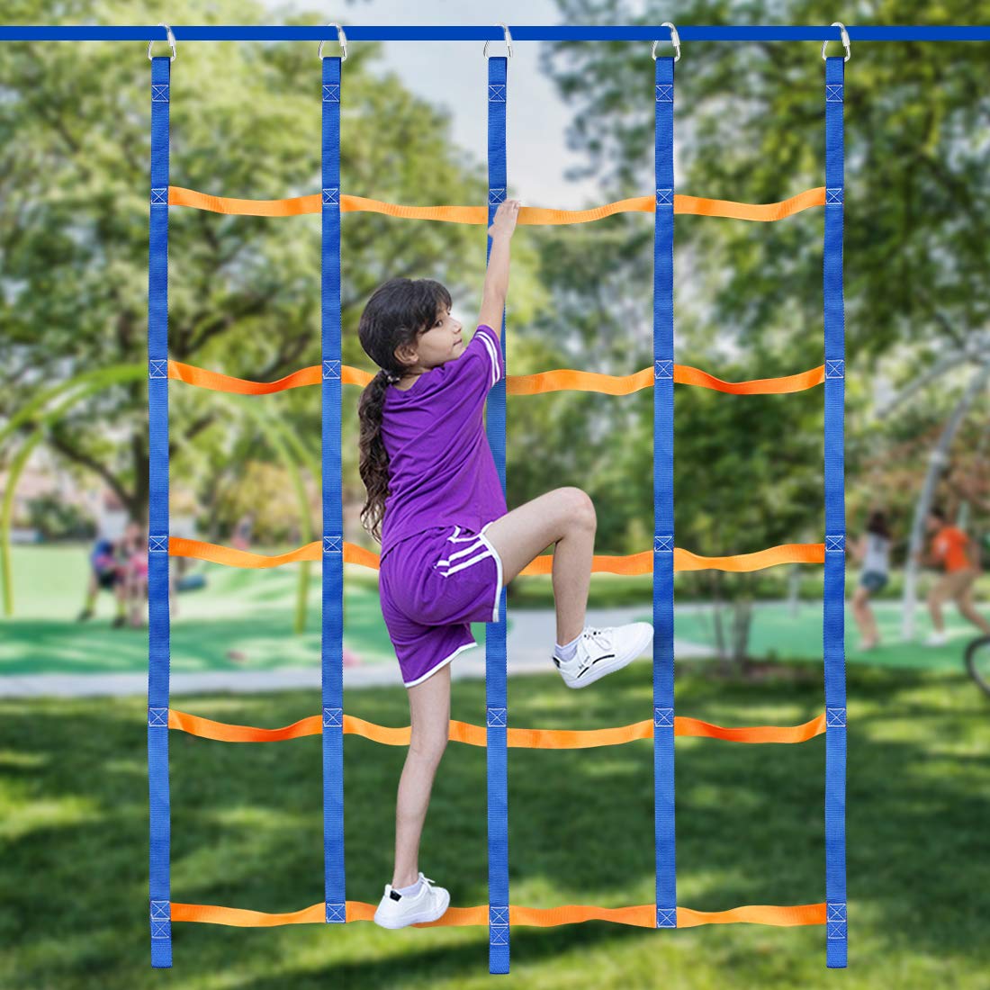 Red de Escalada Infantil Ninja Slackline Portátil para Gimnasios y Campos de Obstáculos
