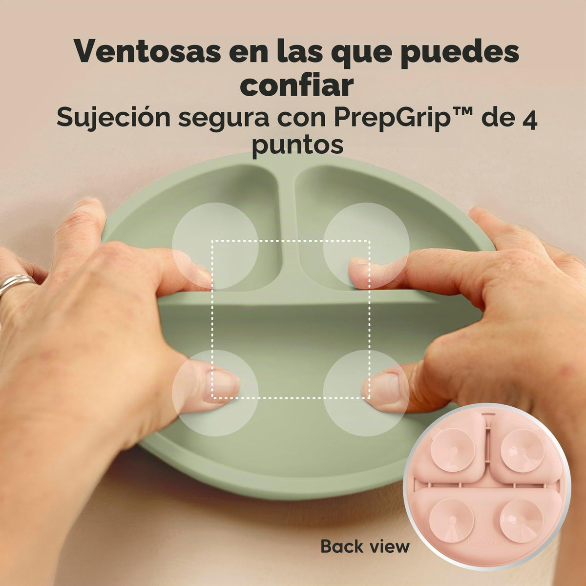 KeaBabys Placas de succión con tapa para bebé, paquete de 3 placas de succión 100% de silicona para bebés, niños, placas para bebés con succión, tapa, sin BPA, microondas (Amaze)