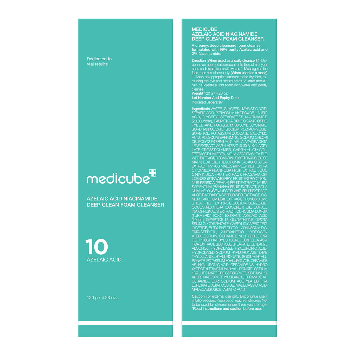 medicube Facial Cleanser Azelaic Acid Whip Cleanser | Soothing Cleansing Foam for Troubled Skin | Ideal for use after spot care, Excess Sebum Control | Niacinamide, Glycerin | Korean Skincare, 4.23 oz