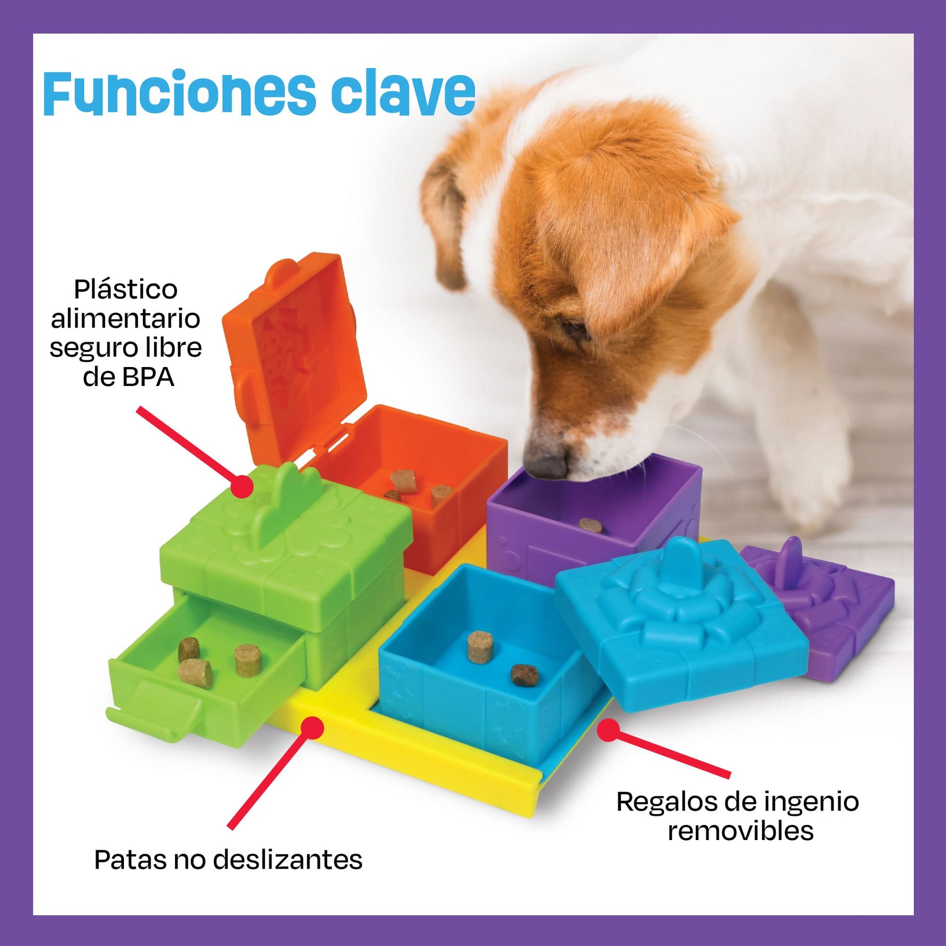 BRIGHTKINS Fiesta Sorpresa Rompecabezas de Tratamiento para Perro