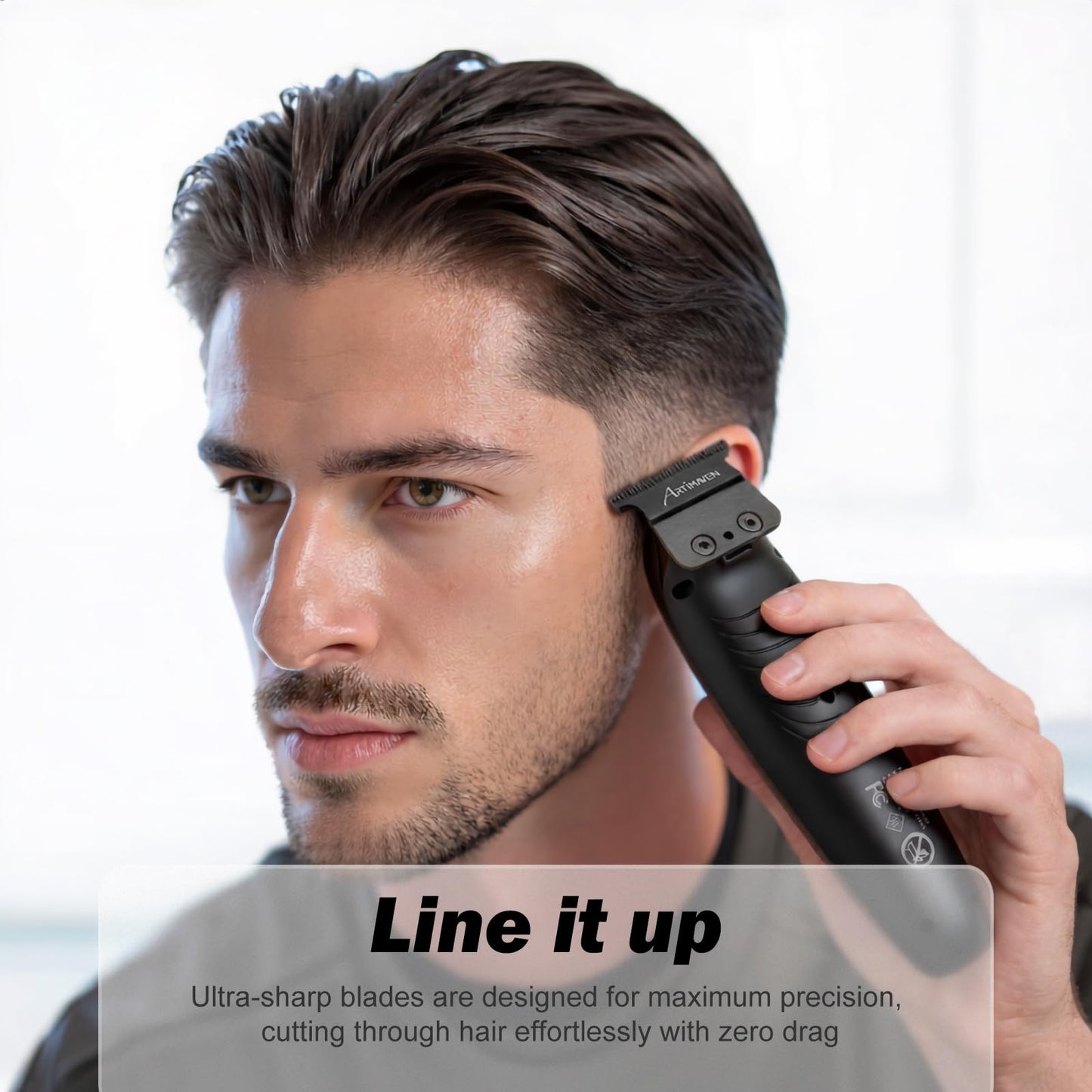 Artimaven Premium - Kit de aseo todo en uno para hombre - Recorte profesional de barba, diseño de peinado y detalles de patillas con bolsa de lavado portátil, herramienta de peinado multifuncional