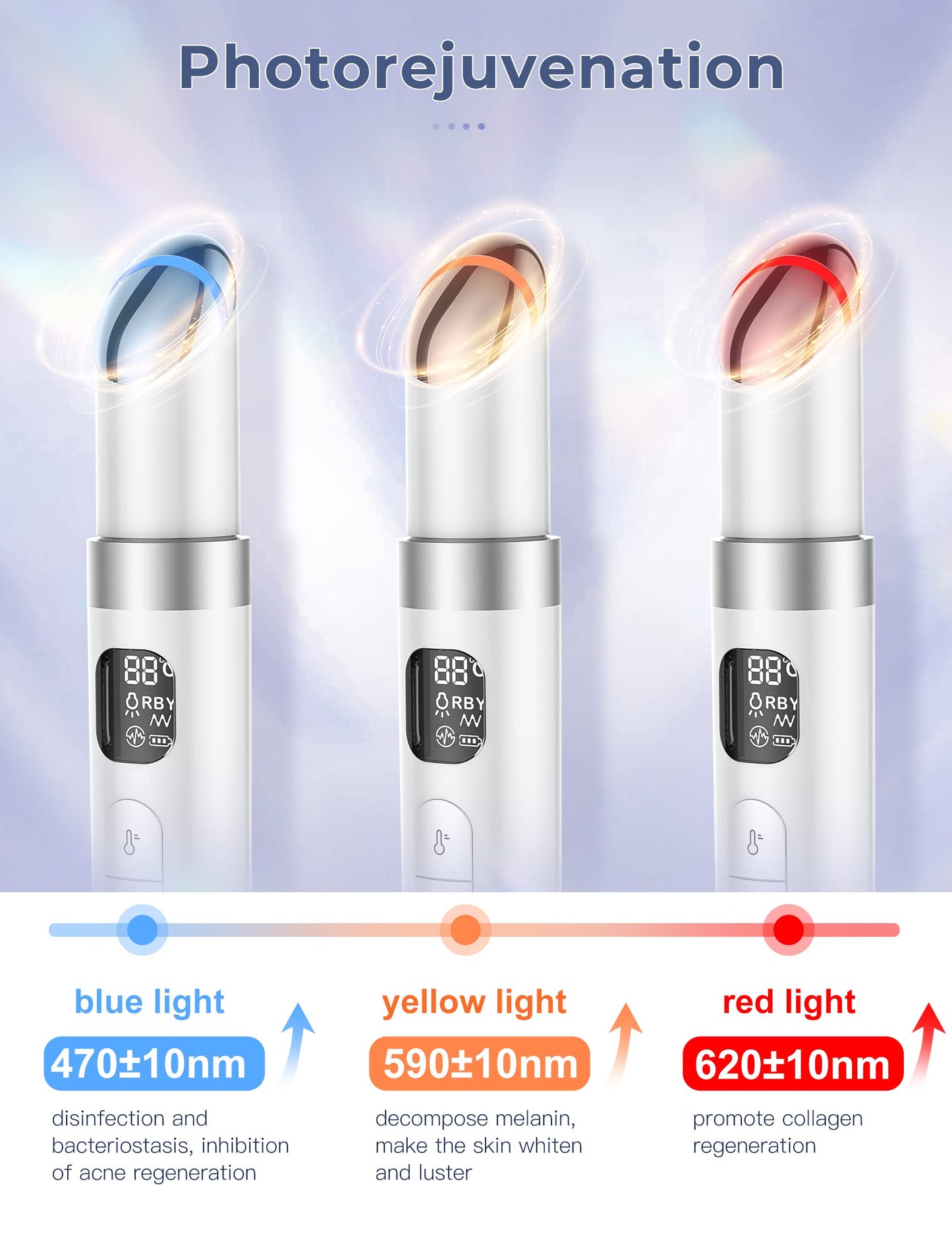 ANLAN Masajeador de Ojos Eléctrico, EMS Dispositivo de Ojos Antiarrugas y Antiedad, 3 Modos de LED Terapia, 38-45 ℃ Compresa Caliente, Mejora Ojeras, Bolsas, Hinchazón, Arrugas, Contorno de Ojos