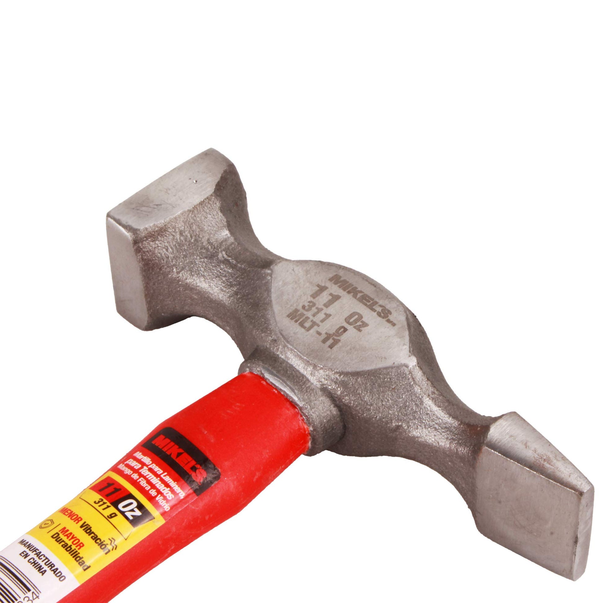 Martillo Mikel's MLT-11 Rojo para Terminados con Mango de Fibra de Vidrio