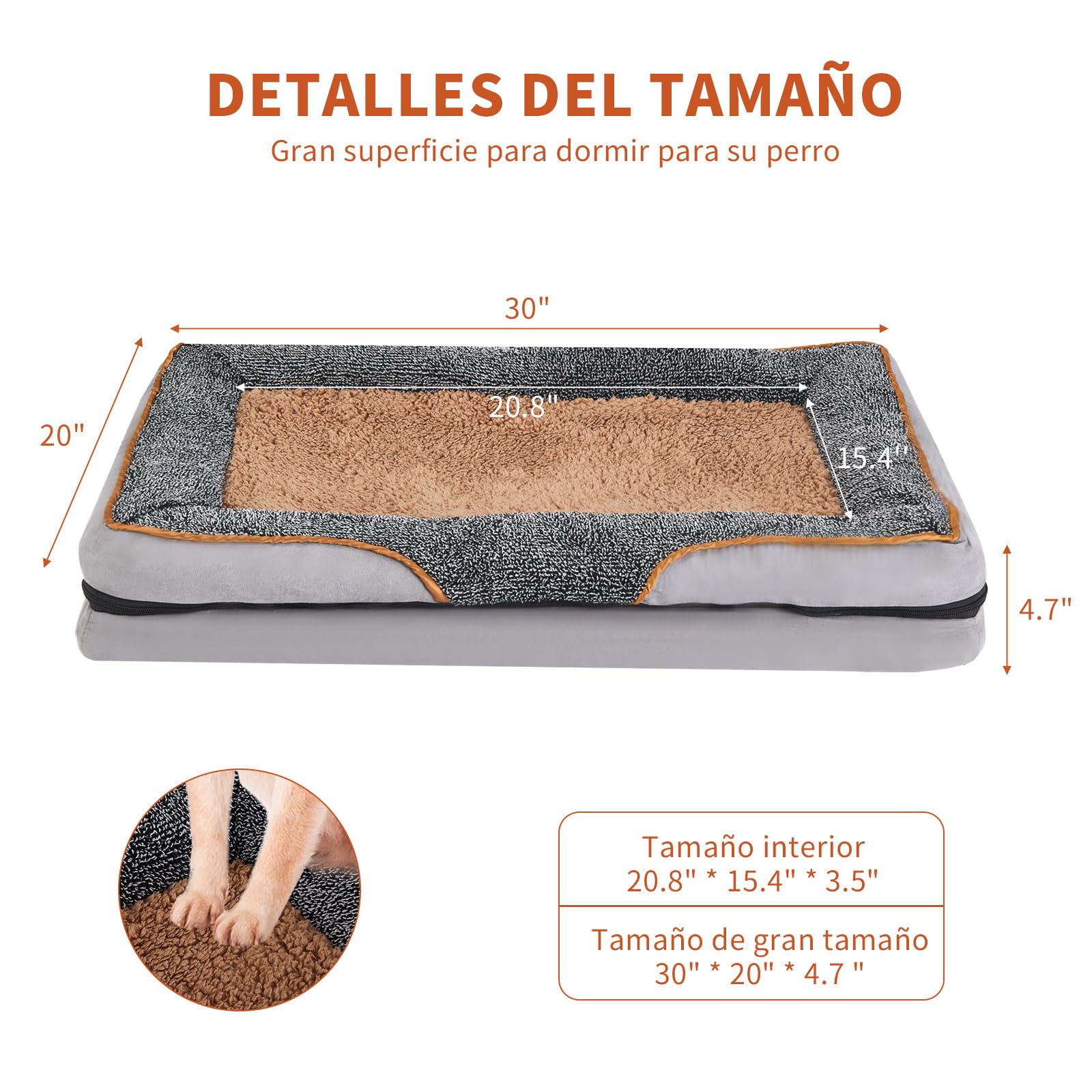 GMK Cama para Perro, Cama Impermeable Ortopédica para Perros y Cachorros Pequeños, Medianos y Grandes, Rectangular y Lavable La Suavidad Ayuda a Dormir Cama Elevada para Perros (Medium)
