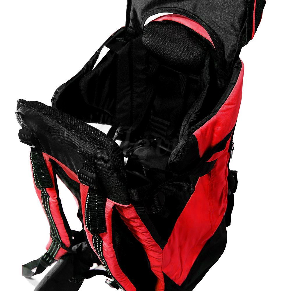 Clevr - Mochila Ligera Excursionismo de Lujo Para Bebé Niño Con Visera de Parasol, Roja