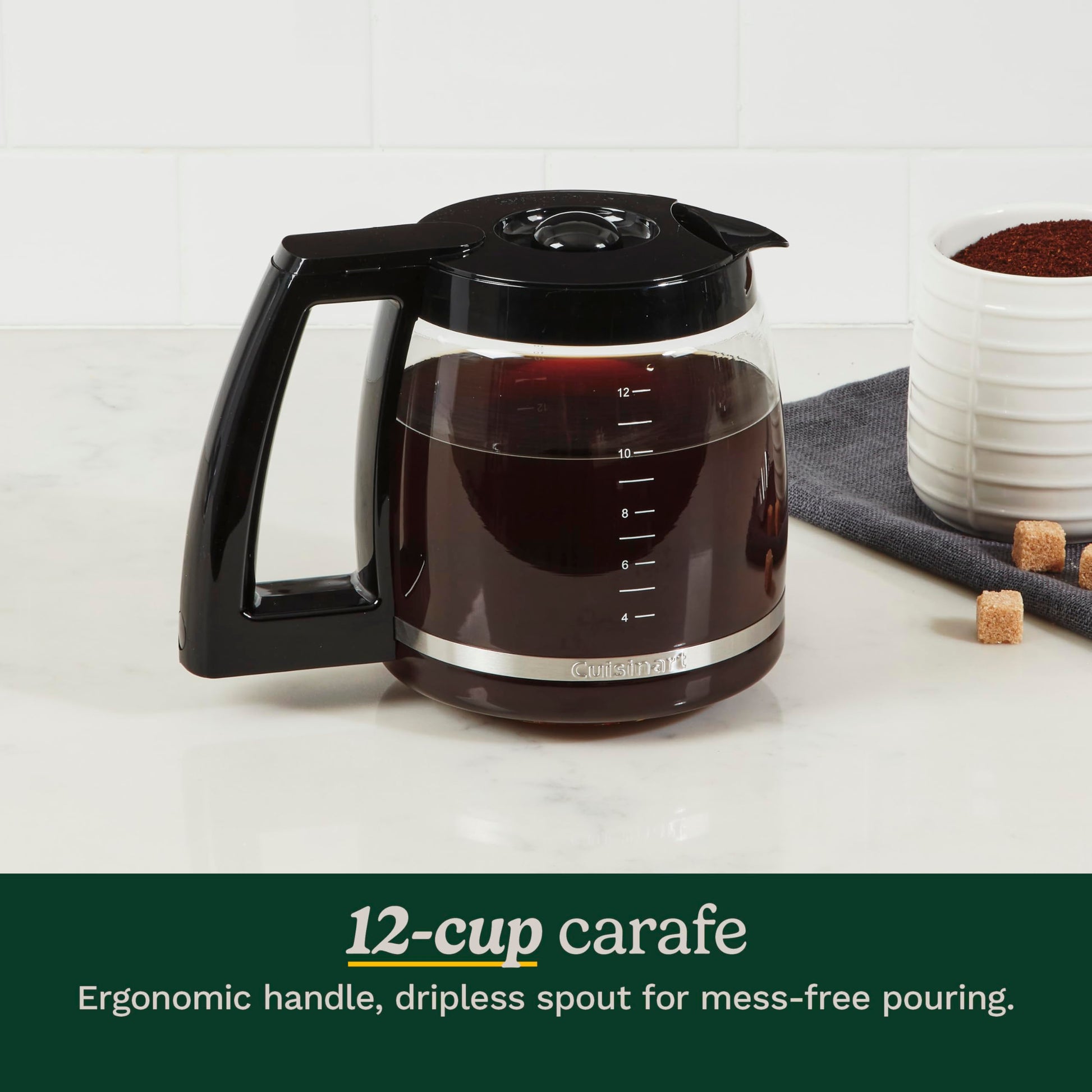 Cuisinart DCC-1200P1 Brew Central Cafetera programable de 12 tazas, jarra, cromo cepillado