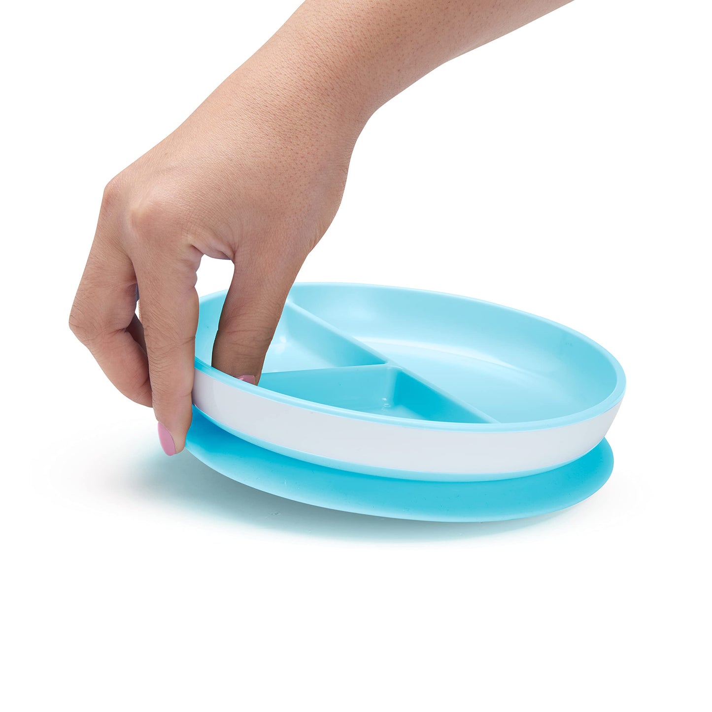 Platos De Succión Dividida Munchkin Rosa Morado para Niños Pequeños