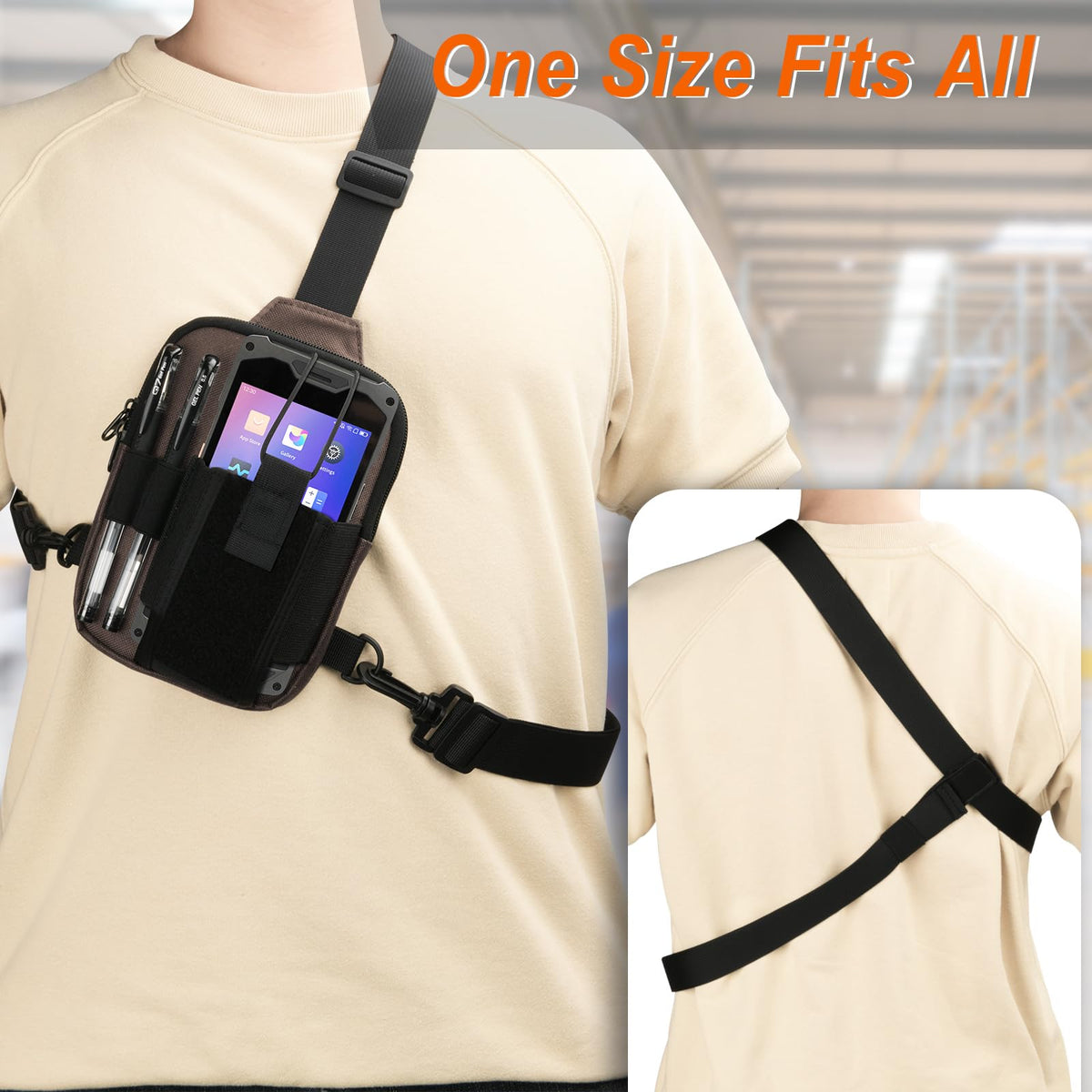 Funda Universal para Escáner de Código de Barras Cebra Arnés de Pecho para Transporte