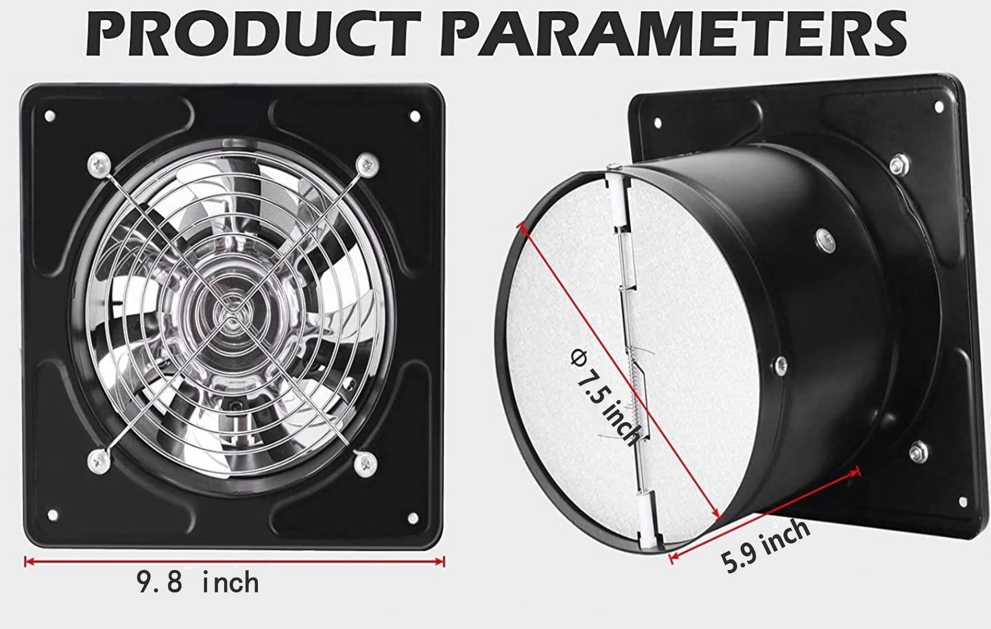 Ventilador de Escape Nalle 8 Pulgadas 500 CFM para Cocina y Baño