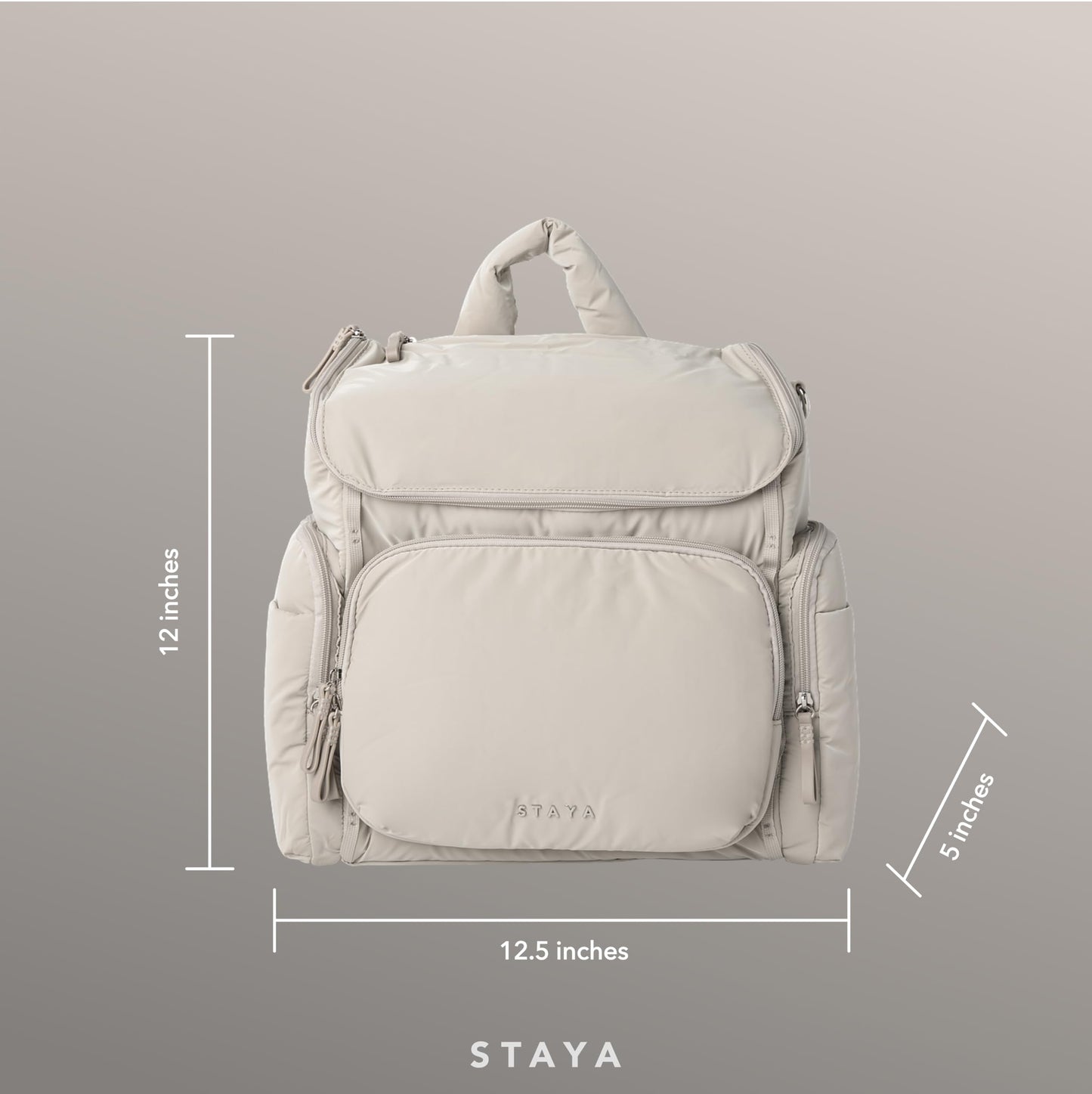 Staya - Mochila grande de pañales para bebé para niños y niñas, Gris, Large, Classic