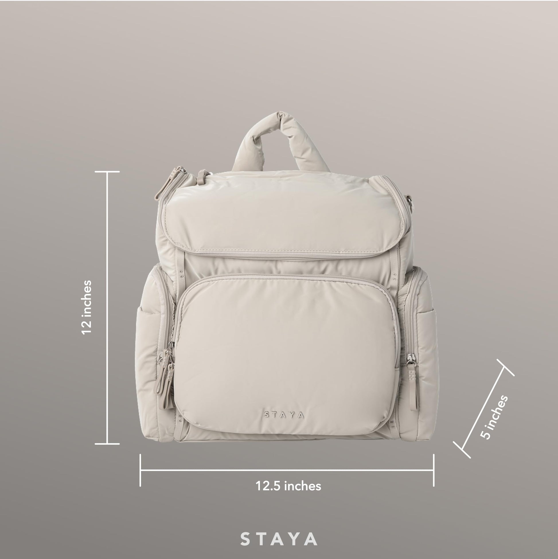 Staya - Mochila grande de pañales para bebé para niños y niñas, Gris, Large, Classic