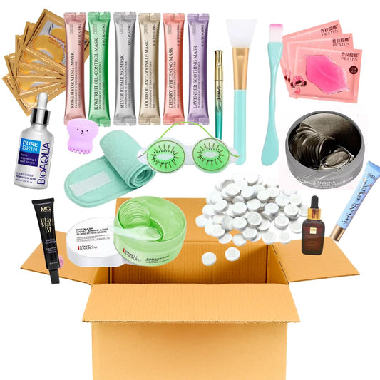 varias Kit de cuidado facial con cosmetiquera de viaje, contiene 25 piezas