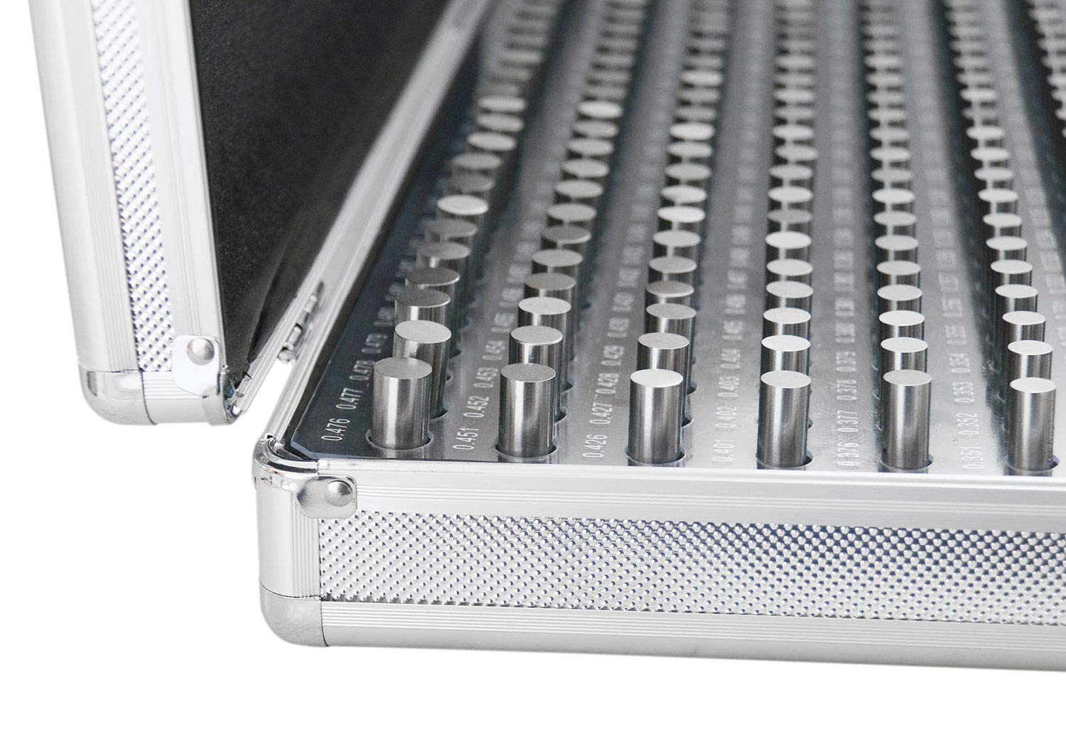 Juego de Calibradores de Clavijas de Acero Accusize Industrial Tools 0.251-0.500 Pulgadas Menos Clase Zz con Caja de Aluminio Confiable