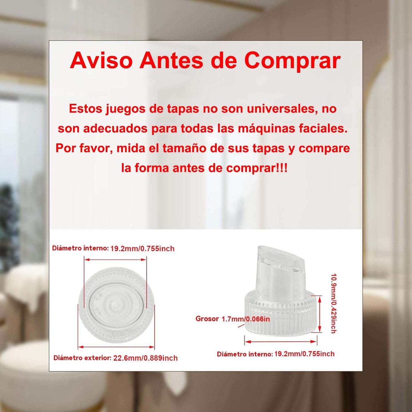 Juego de 9 puntas de depilación para la piel para el cuidado facial de la piel, para la máquina de belleza Elitzia ETLB245 o ET89 ETLB248