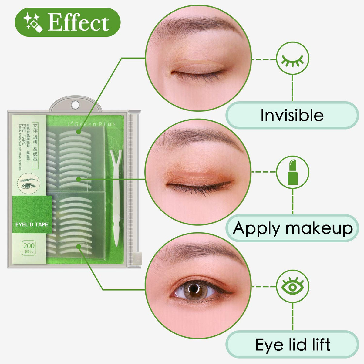 Cinta Lifting de Párpados Natural para Ojos Desiguales Fiber 800 Piezas
