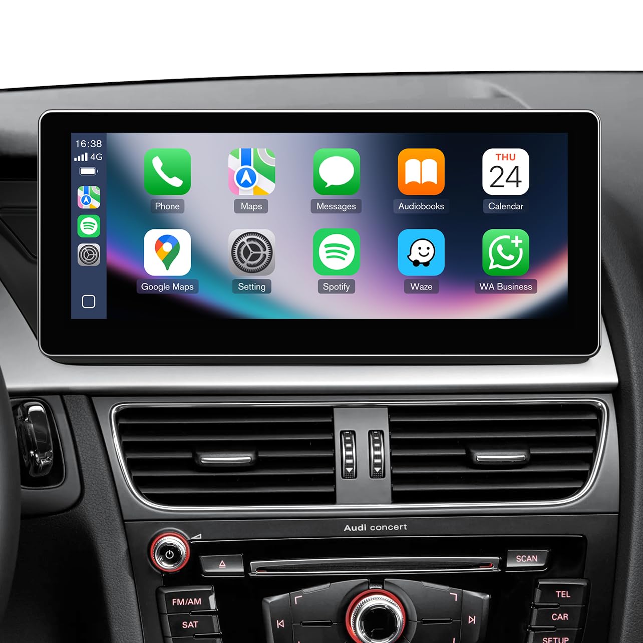 Estéreo de Coche Linux de 10.25" para Audi A4 B8 S4 A5 S5 RS5 (2009-2016) Sistema de Concierto y Sinfonía - Unidad Principal con CarPlay Inalámbrico y Android Auto, Pantalla Táctil IPS de 1920x720