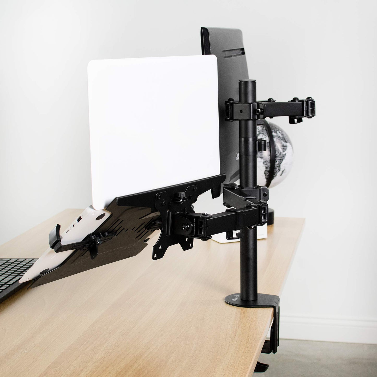 Soporte Universal Ajustable para Portátil Vivo Plata para Brazos de Monitor VESA