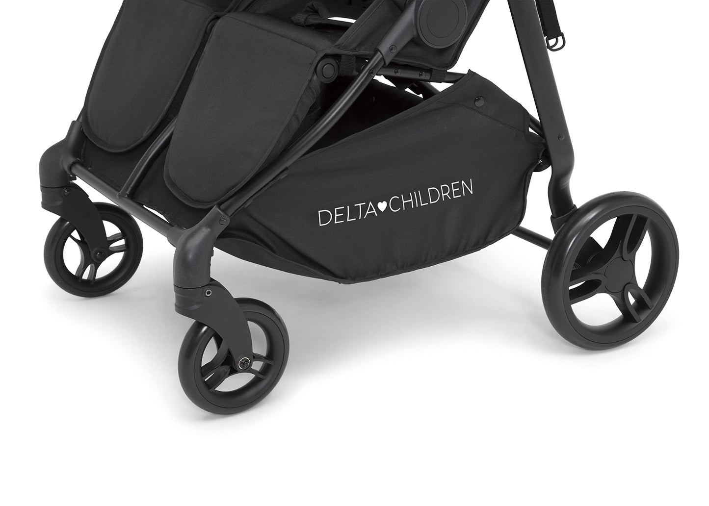 Delta - carriola doble Cruzer para niños, ligero lado a lado con asientos reclinables, toldos extensibles y plegado plano, color negro