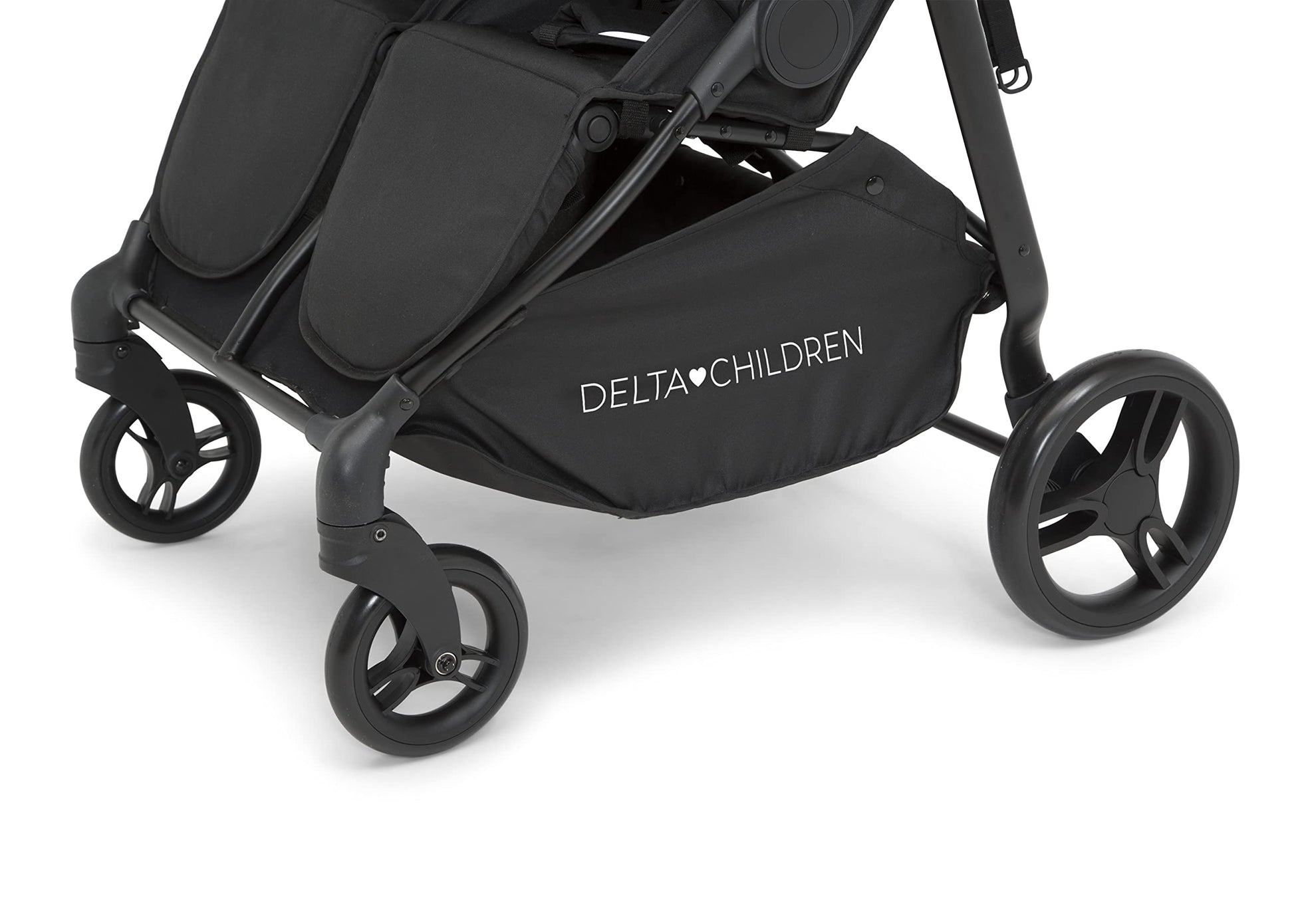 Delta - carriola doble Cruzer para niños, ligero lado a lado con asientos reclinables, toldos extensibles y plegado plano, color negro