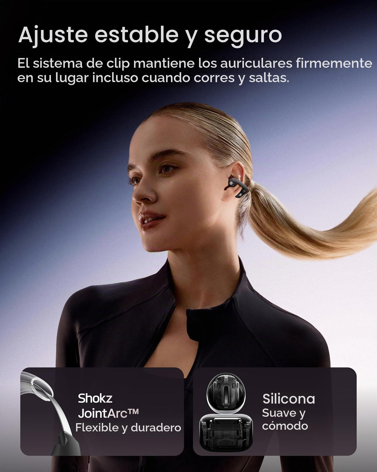 Auriculares Inalámbricos SHOKZ Negro con Micrófono y Carga Rápida Resistente al Agua Reacondicionado