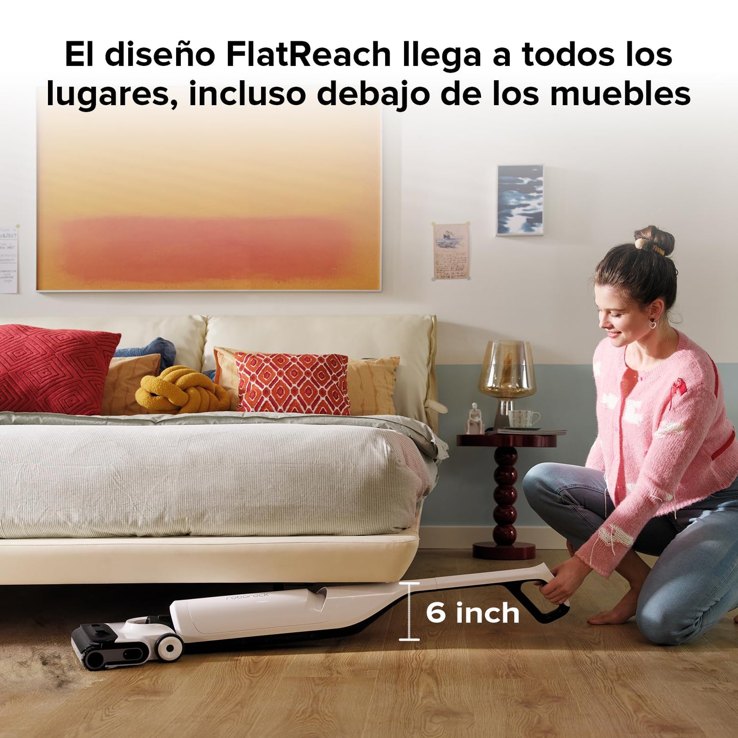 Aspiradora en húmedo y seco Roborock Flexi, diseño FlatReach de 180°, mopa inalámbrica de 17 000 Pa con autolimpieza con Agua Caliente y autosecado, Borde a Borde, mosaicos y Pisos Duros
