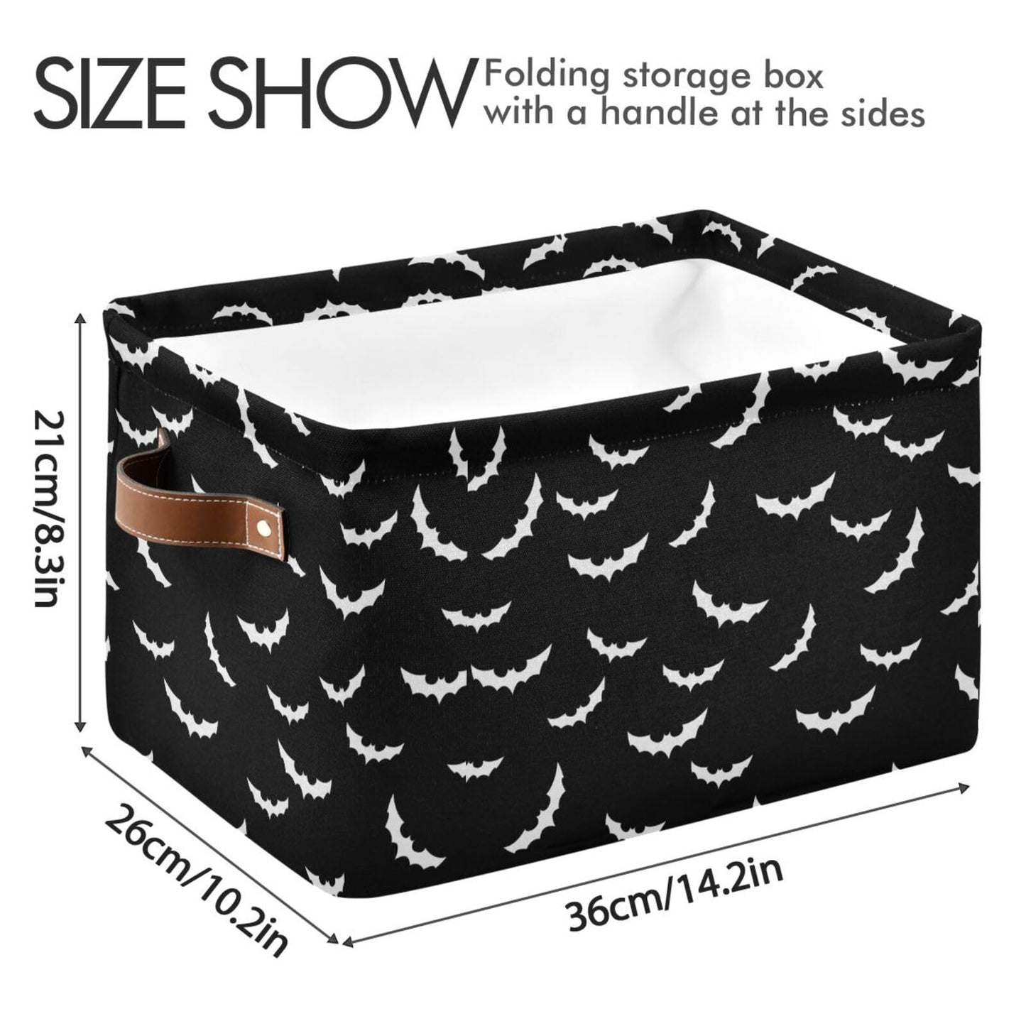 XUWU - Cesta de almacenamiento multiusos para murciélagos y Halloween, diseño gótico