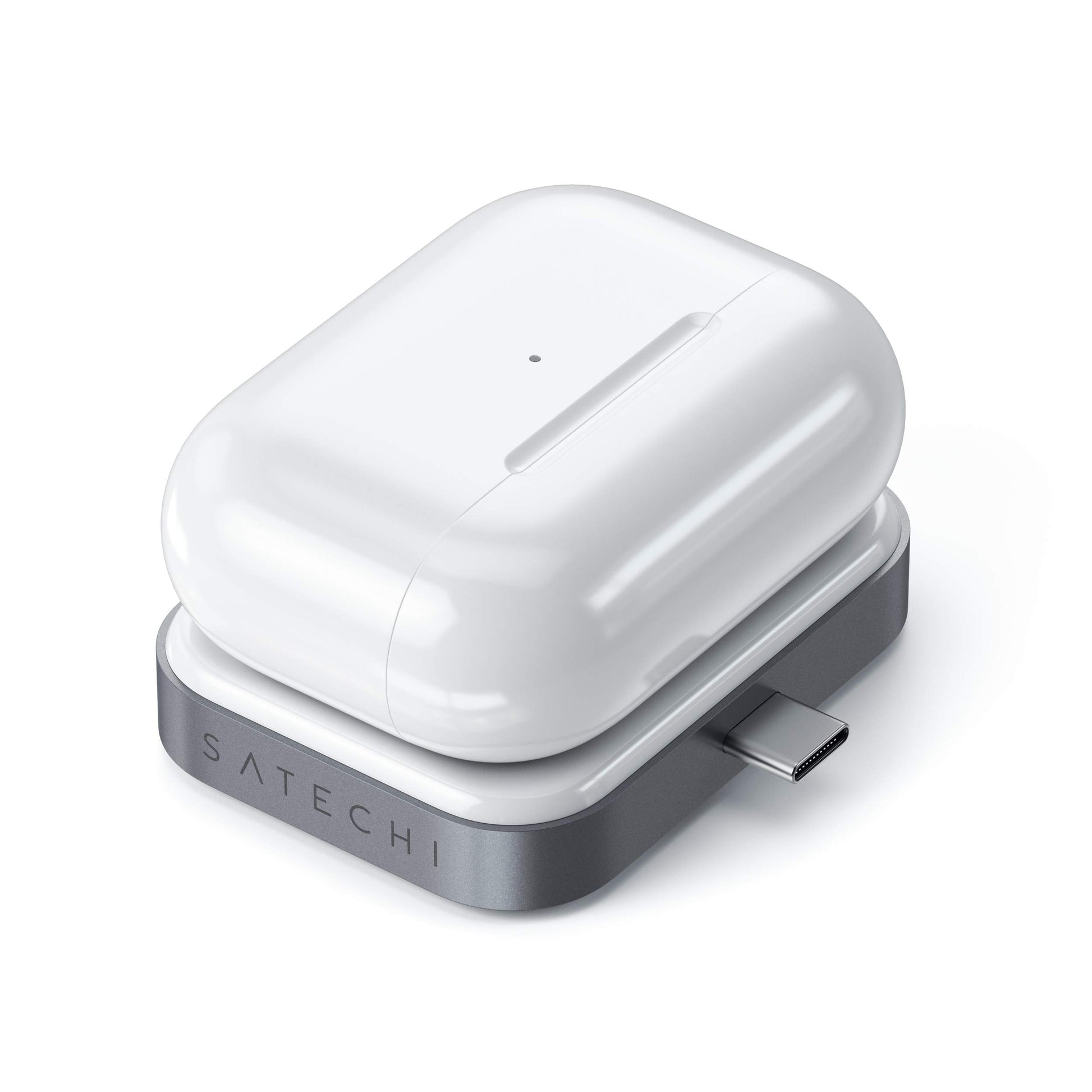 Dock de Carga Inalámbrica USB-C SATECHI Plata Compatible con Apple AirPods Pro y AirPods 3/2/1