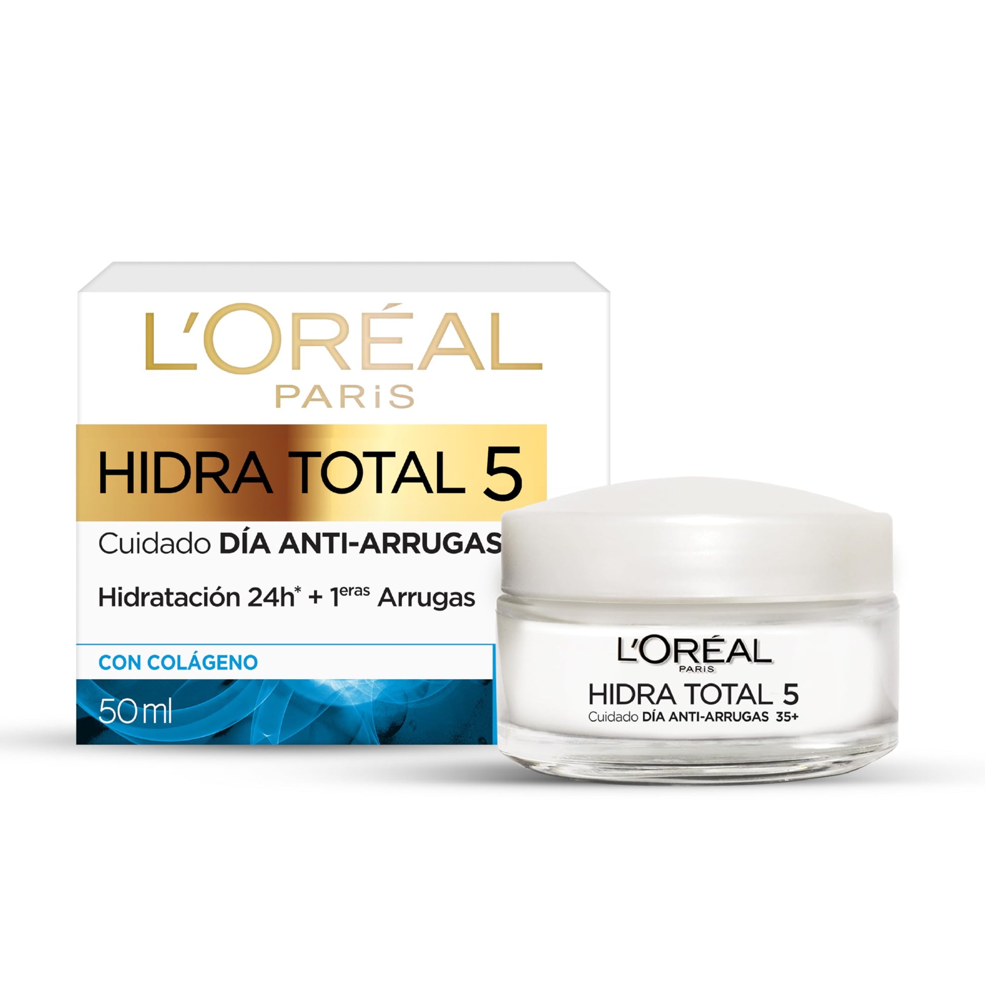 L'Oréal Paris Crema de Día Anti Arrugas Hidra Total 5 con Colágeno, 50ml