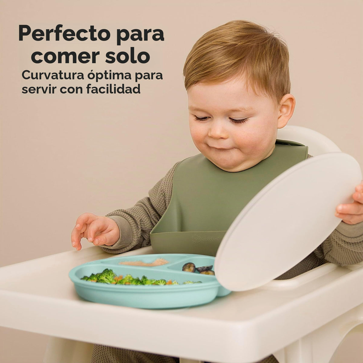 KeaBabies - Placas de succión con tapas para bebé, 3 unidades, silicona sin